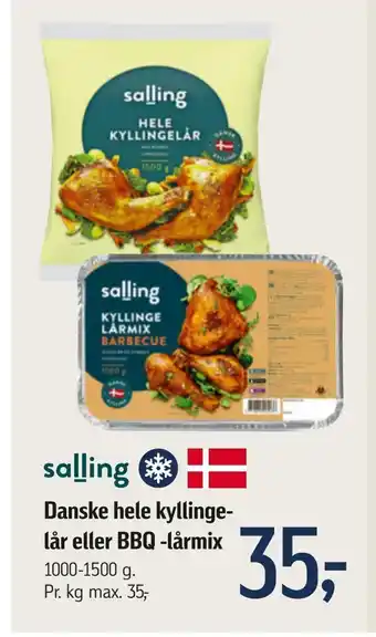 Føtex Danske hele kyllinge lår eller bbq -lårmix tilbud