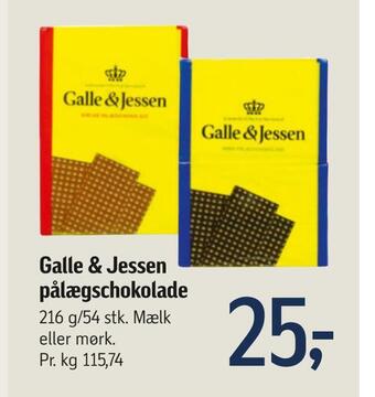 Føtex Galle & jessen pålægschokolade tilbud