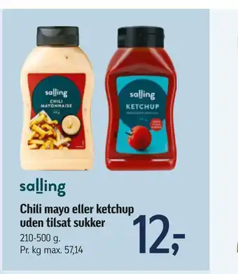 Chili mayo eller ketchup uden tilsat sukker