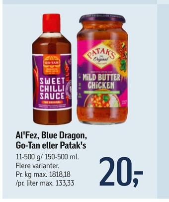 Føtex Al'fez, blue dragon, go-tan eller patak's tilbud
