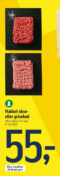 Føtex Hakket okse eller grisekød tilbud