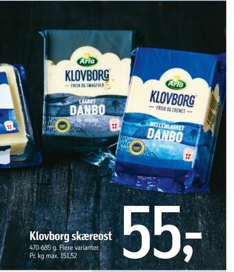 Føtex Klovborg skæreost tilbud