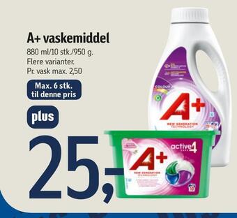 Føtex A+ vaskemiddel tilbud