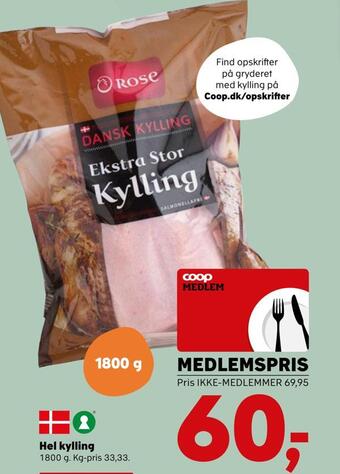 Kvickly Hel kylling tilbud