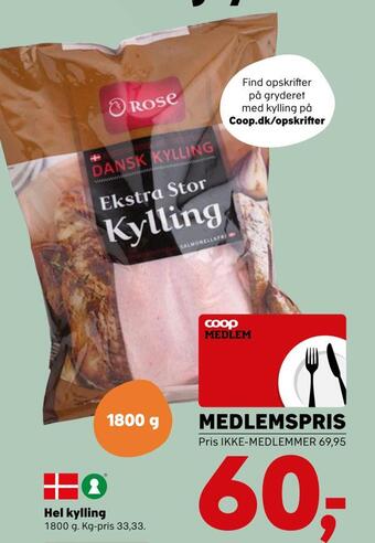 SuperBrugsen Hel kylling tilbud