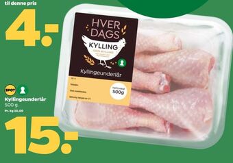 Netto Hverdags kyllingeunderlår tilbud