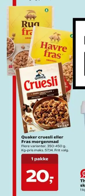 Rugfras morgenmadsprodukt