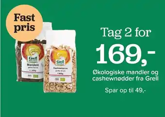 Helsemin Øko mandler og cashewnødder fra grell tilbud