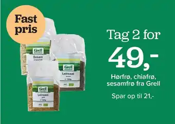Helsemin Hørfrø, chiafrø el. sesamfrø fra grell tilbud