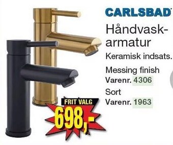 Harald Nyborg Håndvaskarmatur tilbud