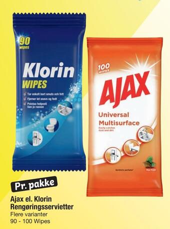 Fakta Tyskland Ajax el. klorin rengøringsservietter tilbud