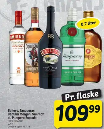 Fakta Tyskland Baileys, tanqueray, captain morgan, smirnoff el. pampero especial tilbud