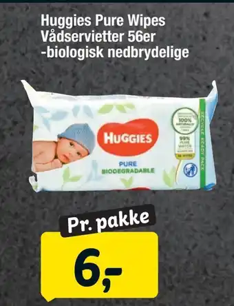Huggies pure wipes vådservietter 56er -biologisk nedbrydelige