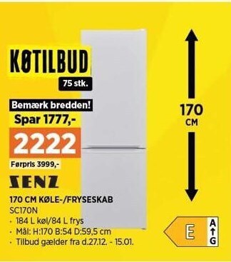 Køle-/fryseskab