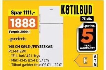Power Køle-/fryseskab tilbud