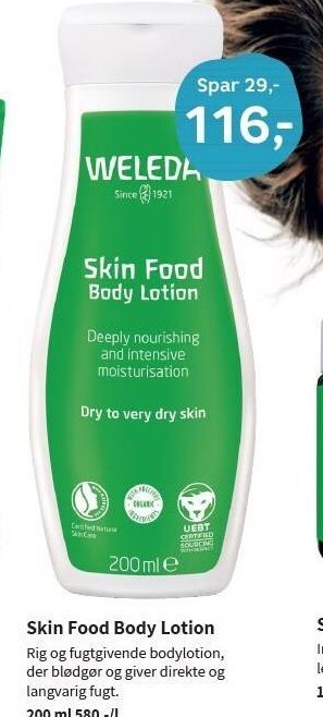 Helsam Skin food body lotion tilbud