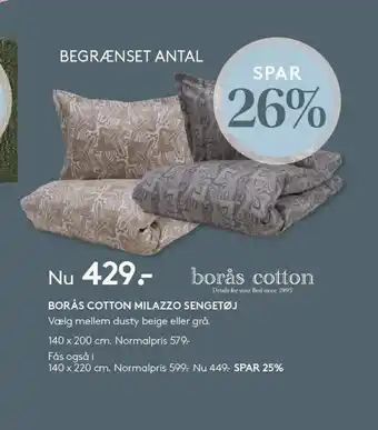 SengeSpecialisten Boras cotton milazzo sengetøj tilbud