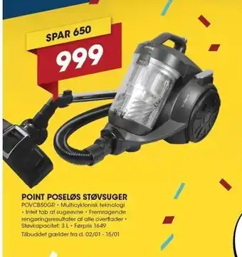 Punkt1 Point poseløs støvsuger tilbud