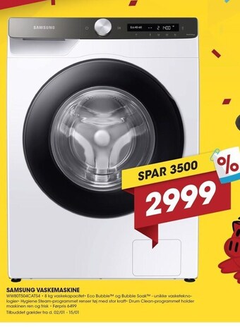 Punkt1 Samsung vaskemaskine tilbud