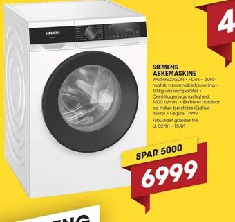 Punkt1 Siemens vaskemaskine tilbud