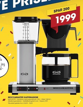 Punkt1 Moccamaster kaffemaskine tilbud