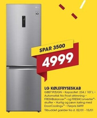 Punkt1 Lg køle-/fryseskab tilbud