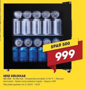 Punkt1 Senz køleskab tilbud