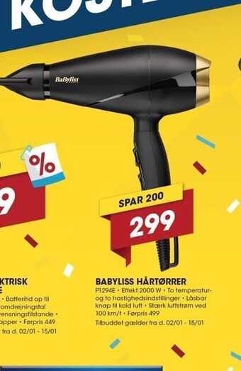Punkt1 Babyliss hårtørrer tilbud