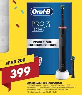 Punkt1 Braun elektrisk tandbørste tilbud