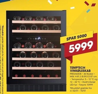 Temptech vinkøleskab