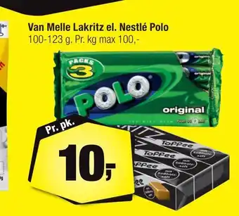 Calle Van melle lakritz el. nestlé polo tilbud