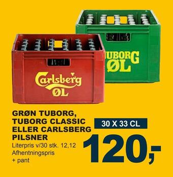Let-Køb Grøn tuborg, tuborg classic eller carlsberg pilsner tilbud