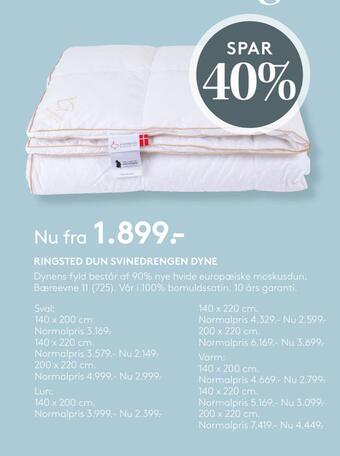 SengeSpecialisten Ringsted dun svinedrengen dyne tilbud