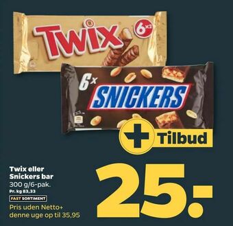 Netto Twix eller Snickers bar tilbud