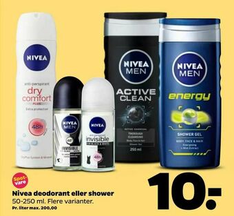 Netto Nivea deodorant eller shower tilbud