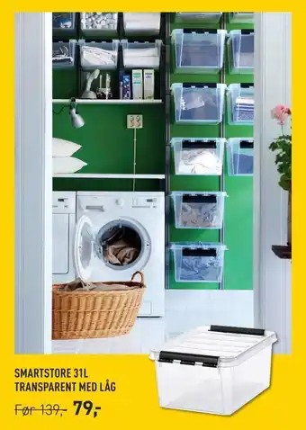 Smartstore 31l transparent med låg