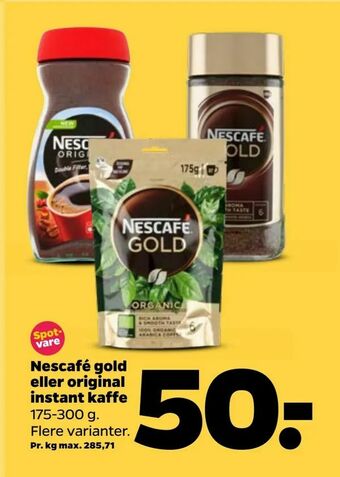 Netto Nescafé gold eller original instant kaffe tilbud