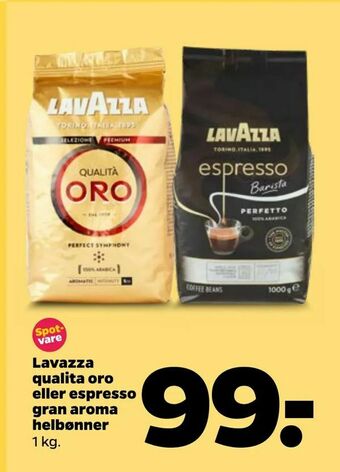 Netto Lavazza qualita oro eller espresso gran aroma helbønner tilbud