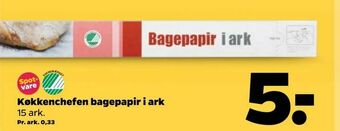 Køkkenchefen bagepapir i ark
