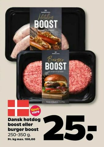Netto Dansk hotdog boost eller burger boost tilbud