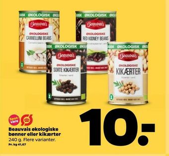 Netto Beauvais økologiske bønner eller kikærter tilbud