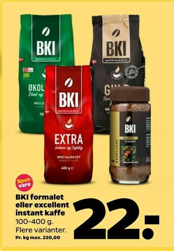 Netto BKI formalet eller excellent instant kaffe tilbud