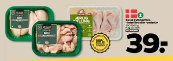Netto Dansk kyllingefilet, -inderfilet eller -underlår tilbud
