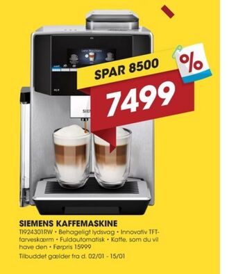 Punkt1 Siemens espressomaskine tilbud