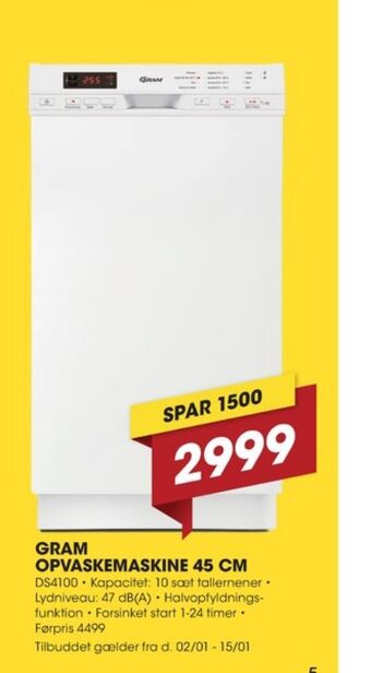 Punkt1 Gram opvaskemaskine tilbud