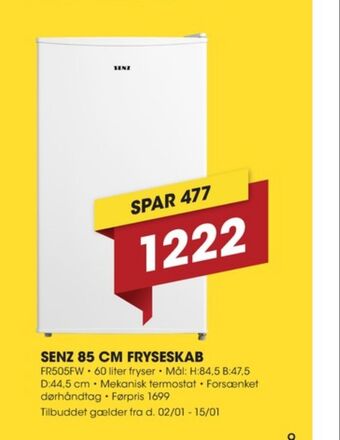 Punkt1 Senz fryseskab tilbud