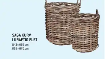 XL-BYG Saga Kurv i Kraftig Flet tilbud