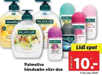 Lidl Palmolive håndsæbe el. deo tilbud