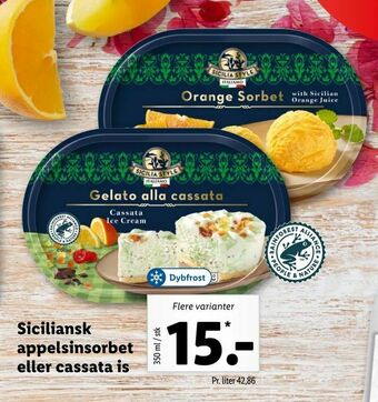 Let-Køb Siciliansk appelsinsorbet eller cassata is tilbud