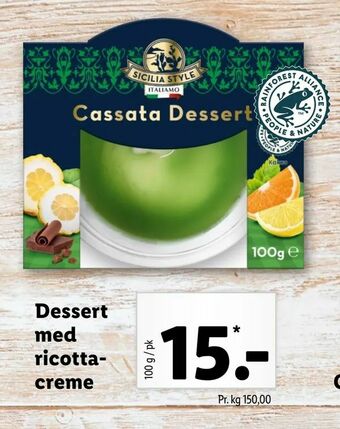 Dessert med ricottacreme
